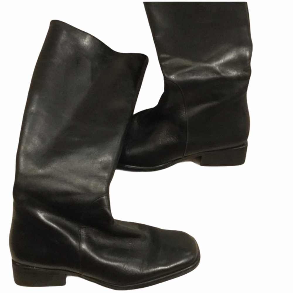 WHITE MOUNTAIN Blk leather riding boots sz6  zip